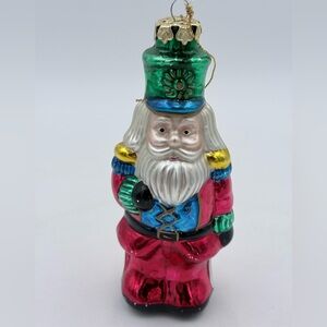 Santa Claus Nutcracker Christmas Tree Ornament  Décor Mercury Blown Glass 6"